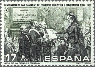 ESPAÑA 1986 2845 Sello Nuevo Camara de Comercio e Industria Jura de la Reina Mª Cristina de Jover