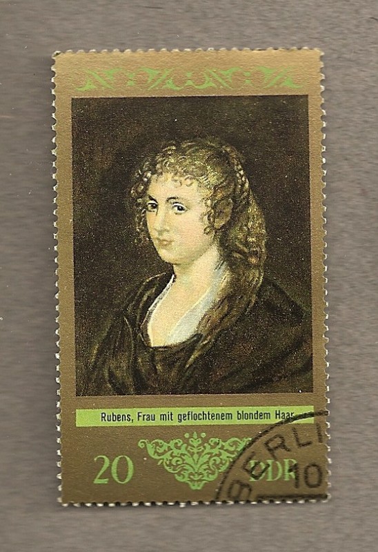 Cuadro de mujer con pelo dorado por Rubens