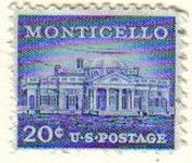 USA 1954 Scott 1047 Sello Edificios Monticello Residencia de Jefferson usado