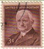 USA 1954 Scott 1062 Sello Personajes George Eastman Inventor rollo de película usado
