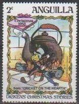 ANGUILLA 1983 Scott548 Sello Nuevo Disney Navidad Pepito Grillo Dickens 2c