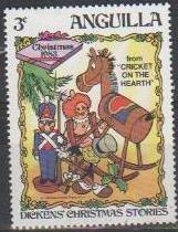 ANGUILLA 1983 Scott549 Sello Nuevo Disney Navidad Pepito Grillo Dickens 3c