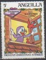 ANGUILLA 1983 Scott551 Sello Nuevo Disney Navidad Donald Dickens 5c