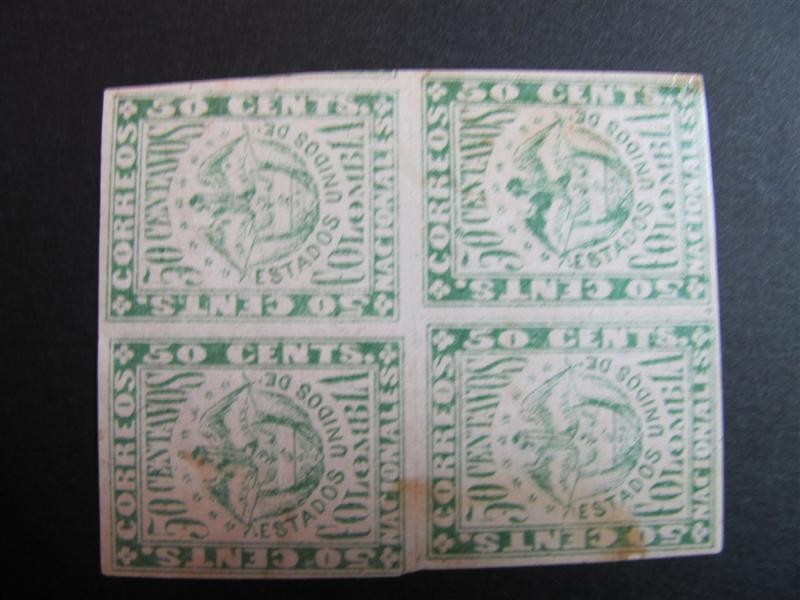 Bloque de cuatro, 50 centavos. 1868