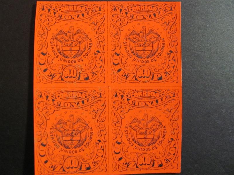 Bloque de cuatro, 10 pesos. 1868