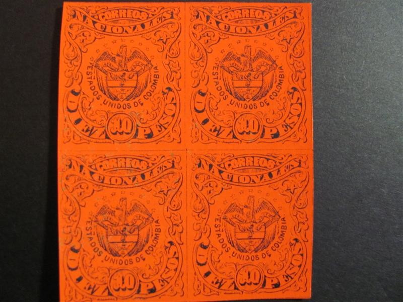 Bloque de cuatro, 10 pesos. 1868