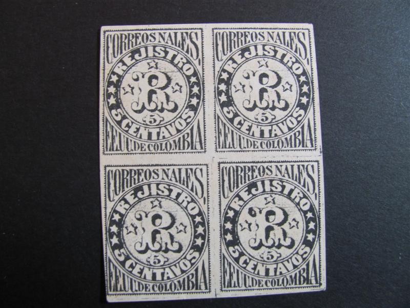 Bloque de cuatro, 5 centavos. 1868