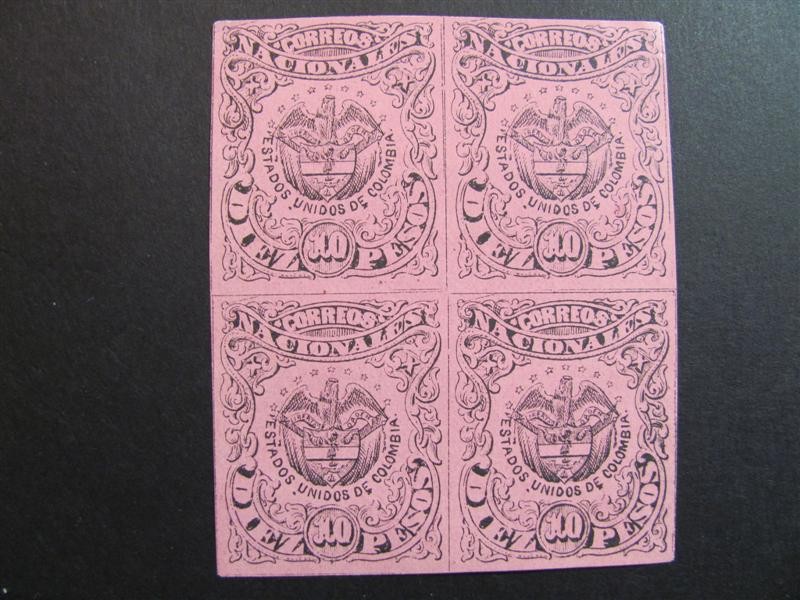 Bloque de cuatro, 10 pesos. 1876