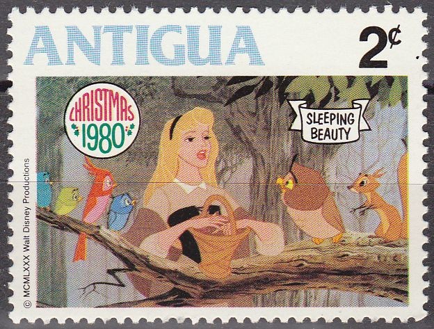 Antigua 1980 Scott594 Sello Nuevo Disney La Bella Durmiente