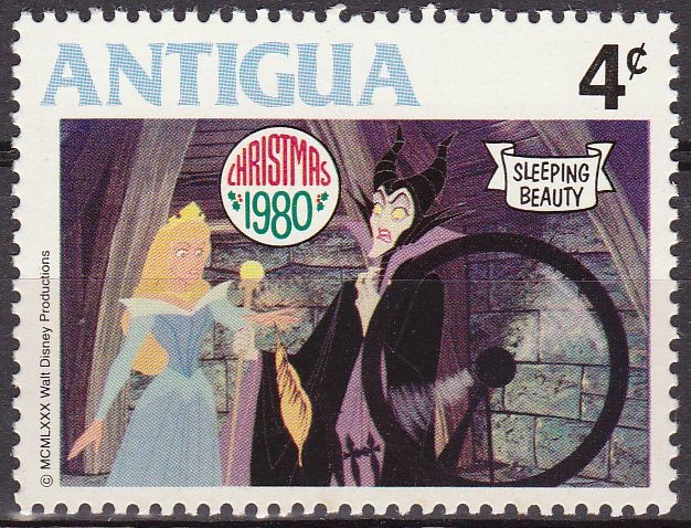 Antigua 1980 Scott595 Sello Nuevo Disney La Bella Durmiente