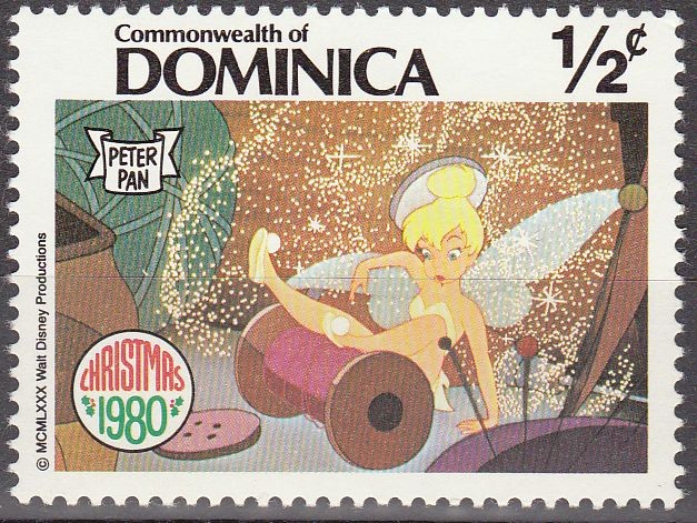 Dominica 1980 Scott 679 Sello Nuevo Disney Peter Pan Campanilla