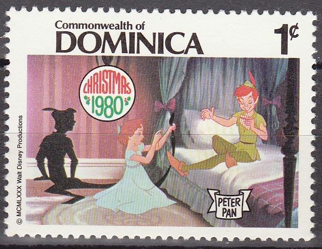 Dominica 1980 Scott 680 Sello Nuevo Disney Peter Pan y Wendy