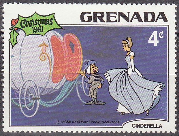 Grenada 1981 Scott 1067 Sello Nuevo Disney Cenicienta Carroza