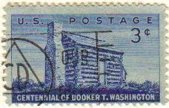 USA 1956 Scott 1074 Sello Booker Taliaferro Washington Lider comunidad Negra Organización Log Cabin