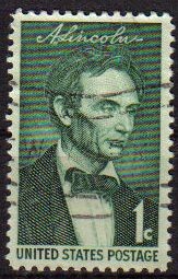 USA 1958 Scott 1113 Sello Presidente Abraham Lincoln pintado por  George Healy usado