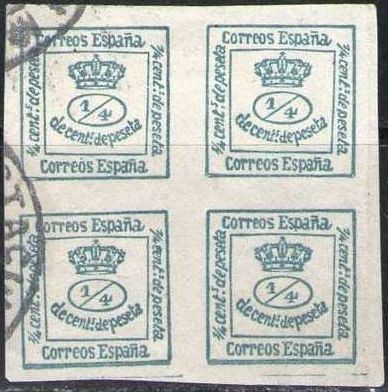 ESPAÑA 1876 173 Sello Corona Real 4/4c Usado