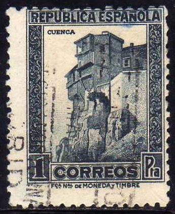 ESPAÑA 1932 673 Sello Casas Colgadas Cuenca 1pta Usado República Española