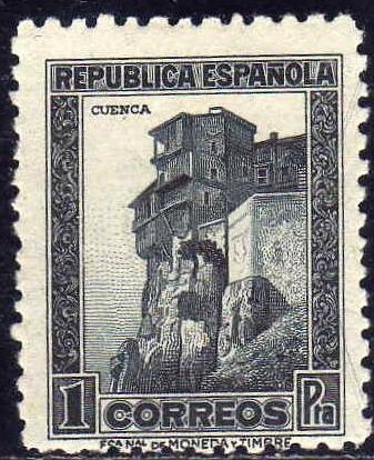 ESPAÑA 1932 673 Sello Nuevo Casas Colgadas Cuenca 1pta República Española