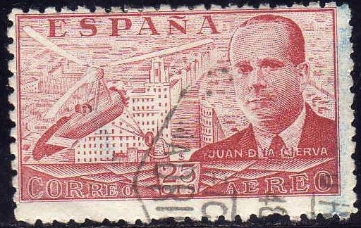España 1941 941 Sello º Juan de la Cierva y Autogiro 25c