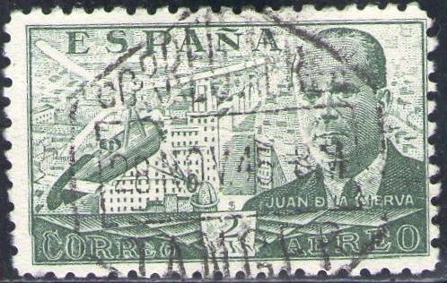 ESPAÑA 1941 945 Sello º Juan de la Cierva y Autogiro 2p