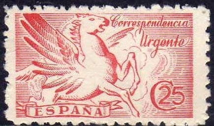 ESPAÑA 1920 952 Sello Nuevo Urgente Pegaso 25c c/s charnela