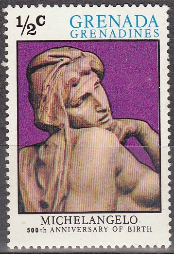 GRENADA GRENADINES 1975 Scott 67 Sello Nuevo Michelangelo Escultura Delphic Sibyl 1c