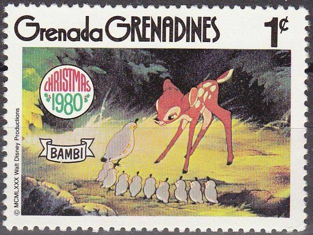 GRENADA GRENADINES 1980 Scott 412 Sello Nuevo Disney Escenas de Bambi 1c