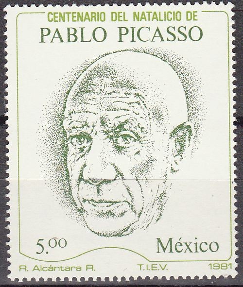 MEXICO 1981 Sello Nuevo Centenario Nacimiento Pablo Ruiz Picasso