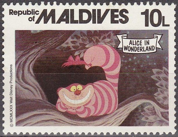MALDIVES 1980 Scott 892 Sello Nuevo Escenas de Alicia en el Pais de las Maravillas 10L