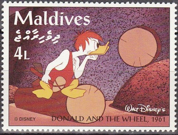 MALDIVES 1992 Scott 2052 Sello Nuevo Escenas de Donald and the Wheel 1961 4L