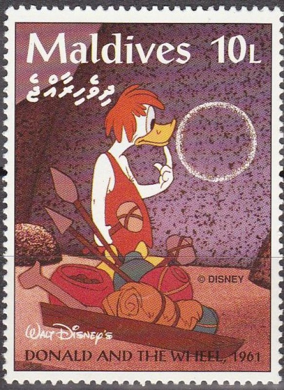 MALDIVES 1992 Scott 2054 Sello Nuevo Escenas de Donald and the Wheel 1961 10L