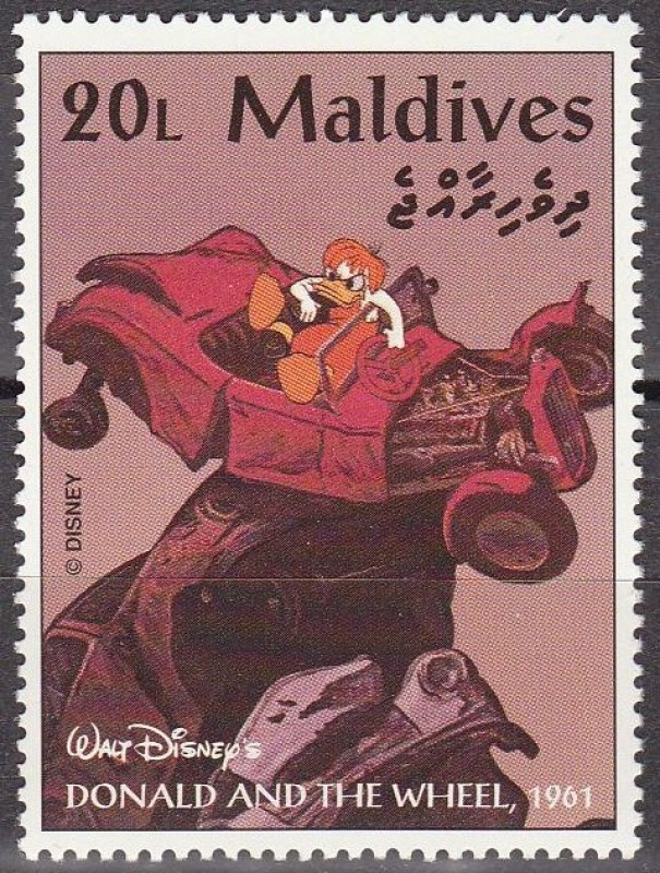 MALDIVES 1992 Scott 2055 Sello Nuevo Escenas de Donald and the Wheel 1961 20L