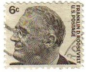 USA 1965 Scott 1284 Sello Presidente 32º Franklin Delano Roosevelt (30/01/1882-12/04/1945) usado