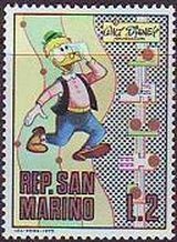 SAN MARINO 1970 Scott 737 Sello Nuevo Disney Gyro Gearloose Ungenio Tarconi 2L