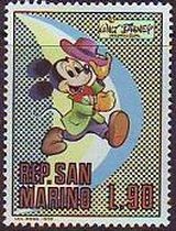 SAN MARINO 1970 Scott 744 Sello Nuevo Disney Mickey Mouse 90L