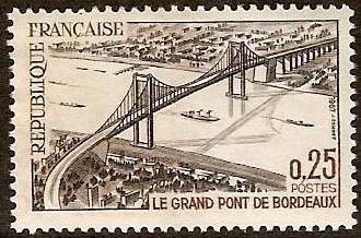 FRANCIA 1967 Scott 1180 Sello Nuevo Gran Puente de Bordeaux