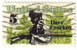 USA 1967 Scott 1330 Sello Folklore Americano Davy Crockett y Scrub Pines usado