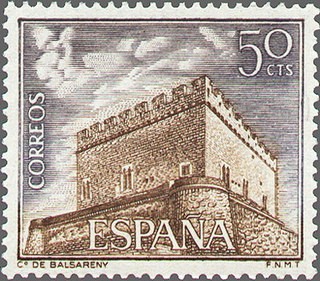 ESPAÑA 1967 1809 Sello Nuevo Castillos Balsareny Barcelona 50c