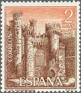 ESPAÑA 1967 1812 Sello Nuevo Castillos Ponferrada León 2p