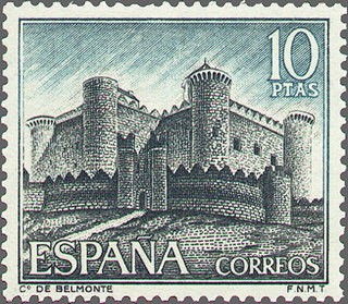 ESPAÑA 1967 1816 Sello Nuevo Castillos Belmonte Cuenca 10p