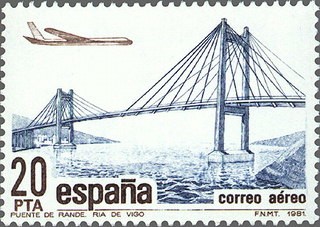ESPAÑA 1981 2636 Sello Nuevo Correo Aereo Puente Rande en Ria de Vigo