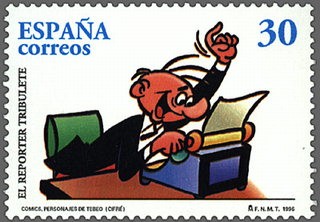 ESPAÑA 1996 3436 Sello Nuevo Comics Personajes Tebeo El Reporter Tribulete MNH 30p