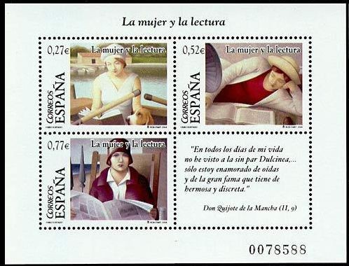 ESPAÑA 2004 4060 Sellos Nuevos HB La Mujer y la Lectura de Fabio Hurtado ** MNH