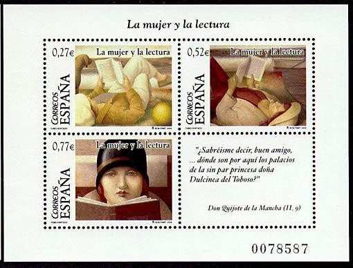 ESPAÑA 2004 4061 Sellos Nuevos HB La Mujer y la Lectura de Fabio Hurtado ** MNH