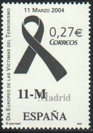ESPAÑA 2004 4073 Sello Nuevo Lazo Negro Victimas del Terrorismo 11 Marzo **