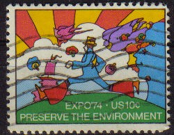 USA 1974 Scott 1527 Sello EXPO'74 Conservación del Medio Ambiente