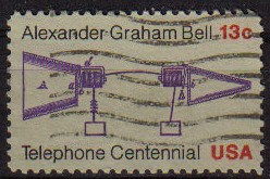 USA 1976 Scott 1683 Sello Centenario del Teléfono Alexander Graham Bell usado