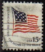 USA 1978 Scott 1598 Sello Bandera Americana Tierra de Libertad Patria de Valientes udado