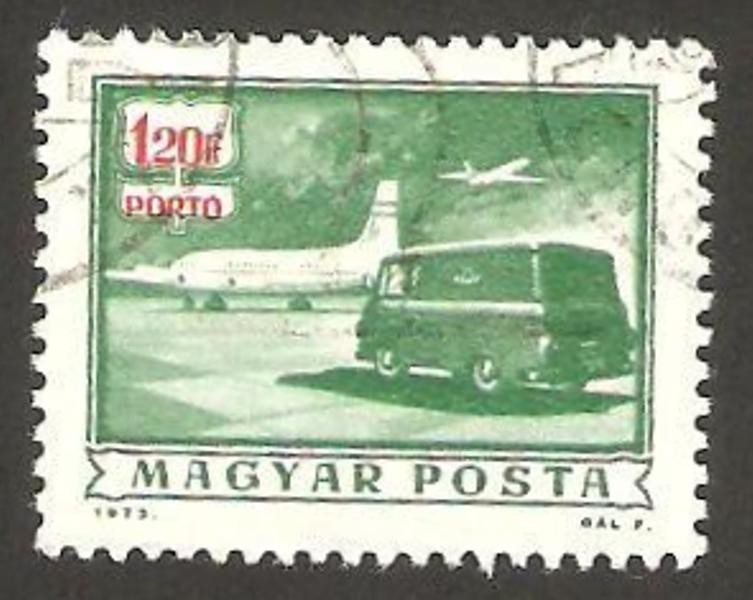 avión y furgón de correos