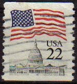 USA 1985 Michel 1738C Sello Banderas Capitolio usado